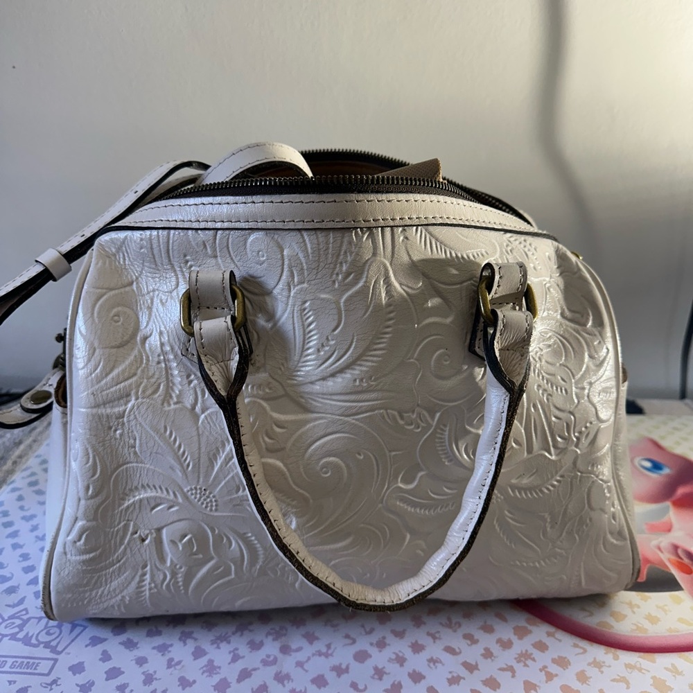 Patricia Nash Cream Embossed Crossbody Bag